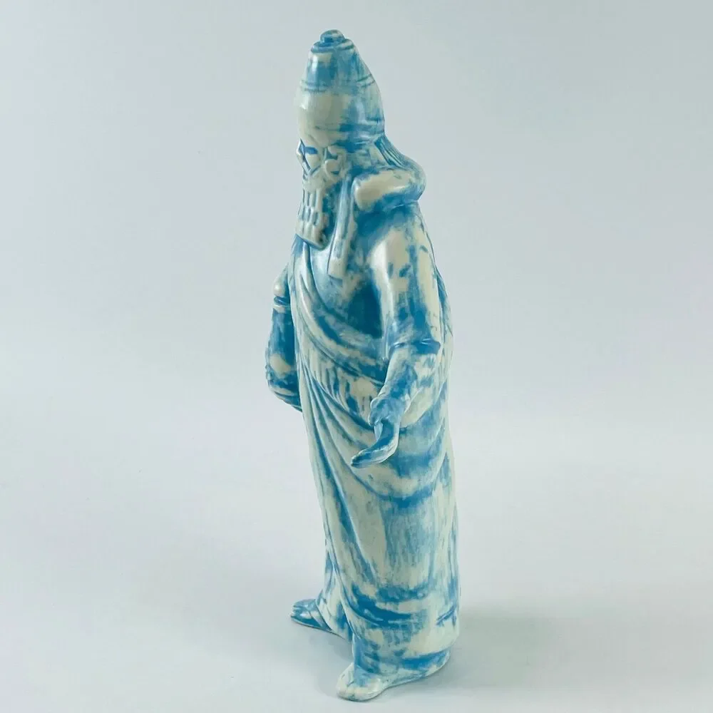 Holland Ceramic Nativity Wise Man King Figurine 9.5inBlue White Vintage Creche
